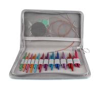 Interchangeable Circular Knitting Needle Set, with Storage Bag | 3 to 8mm Aluminum 24 Needles, Assorted Color Tips, Fit for Sweater, Socks, Hat Craft