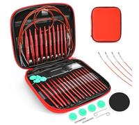 Interchangeable Circular Knitting Needles Set, 13 Pairs of 10cm Knitting Needles from 3.0~10.0mm, Interchangeable Needles with 4 Cables, Round Needles for Socks or Sleeves