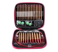 Interchangeable Circular Knitting Needles Set, 2.75mm-10mm Crochet Hook Interchangeable Aluminum Circular Knitting Needle Sets Interchangeable Carbonized Bamboo Needles Set