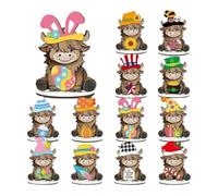 Interchangeable cow writing station with magnetic hat ornament for the