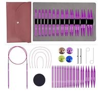 Interchangeable Knitting Needles|Circular Needle Set|13 Pairs 3mm - 10mm|for Beginners and Advanced Knitters|Ergonomic|Purple