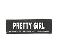 Interchangeable Patches, 1 pair, PRETTY GIRL, Size: Large, Black