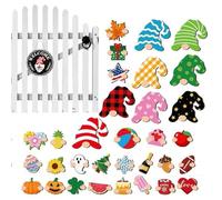 Interchangeable Welcome Sign | Interchangeable Wooden Wreath as Decoration | Decorations with Gnomes for the Home | For Home, Kitchen, Wall, Classroom, Winter, Autumn, Holiday, Christmas