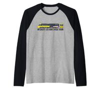 InterCity 125 High Speed Train British Rail Diagram Raglan Baseball Tee