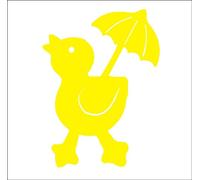 Intercoat 10 x Duck with umbrella Tile transfer stickers kitchen bathroom. (SILVER, 80mm)