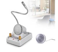 Intercom System, Two-Way Speaker for Clear Sound, Microphone Talk Through Glass, Anti-Interference for Bank, Office or Hospital Use