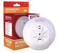 HiSPEC HSSA/HE/FF Mains Power INTERCONNECTABLE Fast Fix Heat Detector + 9v Backup Battery