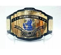 Intercontinental Wrestling Championship Replica weightliffting Belt - Adult Size - 2mm Brass Plates (BLACK)