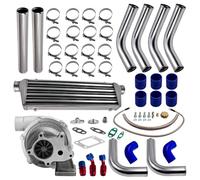 Intercooler Replacement For T3 T4 T04e .57 A/r Turbo Intercooler Piping Kit 5-bolt & Oil Feed Return Line