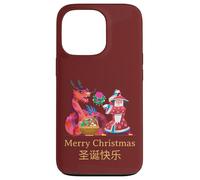 Intercultural Christmas Illustration Kung Fu Dragon Case for iPhone 13 Pro