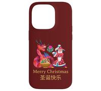 Intercultural Christmas Illustration Kung Fu Dragon Case for iPhone 14 Pro