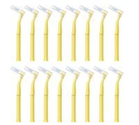 Interdental Brushes, 0.7 mm, Pack of 16 Interdental Brushes, Gb Angled Dental Brushes for Teeth Cleaning, Spaces, Mouth Cleaning, Braces, Yellow
