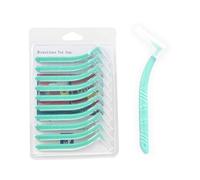 Interdental Brushes, 10 PCS Angled Dental Brush for Teeth Cleaning, 0.8mm Plaque Removal Easy and Simple Interspace Cleaning with Long Handle and Angled Neck, Green (Green, 0.8mm)