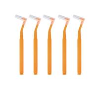 Interdental Brushes 10pcs Interdental Brushes Angled L-Shaped Dental Cleaning Nylon Floss Picks(Orange)