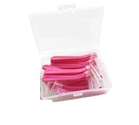 Interdental Brushes 20pcs 0.6-1.2mm L ShapeInterdental Brush with Box Teeth Cleaning Hygiene Dental Flosser(Pink 0.6mm)