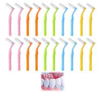 Interdental Brushes,20Pcs Dental Brushes,5 Sizes Teeth Brushes Interdental with Non-Slip Handle Angled Head Tooth Picks,Dental Brushes for Braces Oral Cleaning,L Shape Tooth Floss Brush(Multicolor)