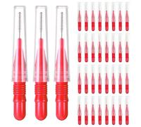 Interdental Brushes 20pcs Interdental Brush Floss Sticks Tooth Head Toothpick Cleaning(Red)