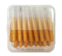 Interdental Brushes 25/40Pcs Dental I-Type Push Pull Interdental Brush 0.6-1.5Mm Cleaning Between Teeth Oral Care Orthodontic Tooth Floss(Orange 0.7mm 25pcs)