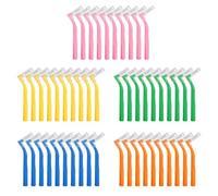 Interdental Brushes,50 PCS L-Shaped Dental Brushes for Between Teeth and Gums,Dental Floss Stick with 5 Different Sizes,Tooth Picks Floss Sticks for Cleaning Between Teeth,Braces,and Gums