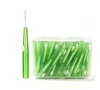 Interdental Brushes 60 Pcs/Box Toothpick Dental Interdental Brush 0.6-1.5Mm Cleaning Between Teeth I Shape Tooth Floss(Green)