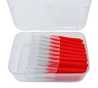 Interdental Brushes 60Pcs 0.6-1.5mm Interdental Brushes Health Care Tooth Push-Pull Teeth Oral Hygiene Tool(1.0 mm red)