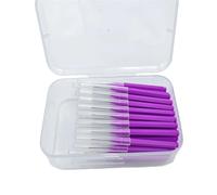 Interdental Brushes 60Pcs 0.6-1.5mm Interdental Brushes Health Care Tooth Push-Pull Teeth Oral Hygiene Tool(0.7 mm Purple)