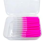 Interdental Brushes 60Pcs 0.6-1.5mm Interdental Brushes Health Care Tooth Push-Pull Teeth Oral Hygiene Tool(0.7 mm Rose)