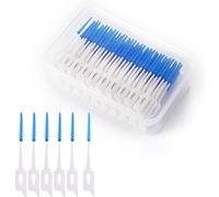 Interdental Brushes Blue, Silicone Tooth Floss Dental Picks Interdental Brush Toothpick Dental Brushes Teeth Brush Picks for Braces Oral Cleaning (a Box of 200 Pieces)