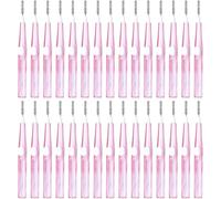 Interdental Brushes for Teeth and Gums, Ultra-Fine 0.5mm Floss Brushes, Home and Travel Oral Care Set,30pcs(Pink)