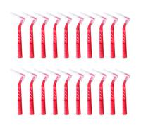 Interdental Brushes Red,20Pcs Interdental Brush Universal Dental Brushes with Non-Slip Handle,L Shaped Dental Floss Brush Angle Alternative Brushes Inter Dental Brushes for Braces Oral Cleaning