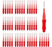 Interdental Brushes Red, Fewlew 50 Brushes Tooth Cleaning Brush Plastic, Dental Brushes Mini Interdental Cleaning, Small Interdental Brush Effective Cleaning of Interdental Spaces