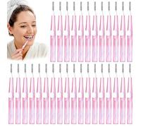 Interdental Brushes, Tooth Cleaning Brush Plastic, Dental Brushes Mini Interdental Cleaning, Small Interdental Brush Effective Cleaning of Interdental Spaces (Pink)