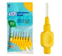 TePe Interdental Brush, Original, Yellow, 0.7mm/ISO 4, 8pcs, efficient Cleaning Between Teeth, Plaque Remover and Dental flosser for Small Gaps