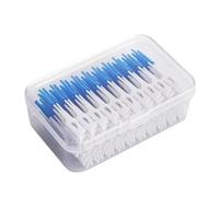 Interdental Silicone Brushes 200 Units Dental Toothpicks Brush Between Teeth with Thread Oral Cleaning(Blue 200Pcs)