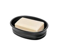 InterDesign Countertop Bar Soap Dish, Metal Holder for Bathroom, Shower, Vanity, Nickel Stainless_Steel Alloy Steel, Matte Black