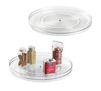 InterDesign iDesign 14.5-Inch Round Lazy Susan Organizer for Kitchen or Pantry Storage - Set of 2 - Clear