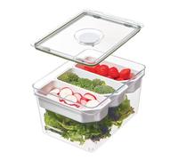 InterDesign IDESIGN Large Tall Produce Storage Bin with 3 Movable Dividers, The Fresh Collection - 7.85” L x 10.5” W x 6” H, Clear Bin