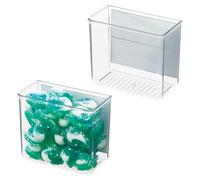 InterDesign iDesign Magnetic Organizer Bins for Laundry Room Storage - Set of 2 - Clear