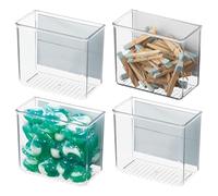 InterDesign iDesign Magnetic Organizer Bins for Laundry Room Storage - Set of 4 - Clear