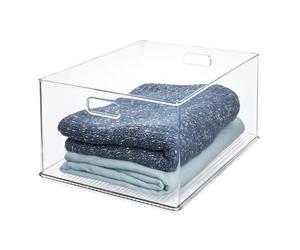 InterDesign iDesign Recycled Plastic Stackable Storage Bin with Handles - Clear