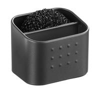InterDesign iDesign Sponge and Scrubber Holder with 2 Compartments for Kitchen Sink - Matte Black