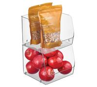 InterDesign iDesign Stackable Clear Open Front Storage Bin, 2-Pack