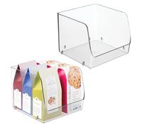 InterDesign iDesign Stackable Open-Front Storage Bins for Kitchen and Pantry Organization - Set of 2 - Clear