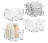 InterDesign iDesign Stackable Plastic Bathroom Storage Bin, Clear, Small M4