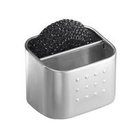 InterDesign iDesign Stainless Steel Sponge and Scrubber Holder with 2 Compartments for Kitchen Sink - Brushed