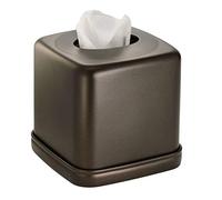InterDesign Metal Facial Tissue Box Cover, Boutique Container for Bathroom Vanity Countertops, bronze, 5.5" x 5.5" x 5.5"