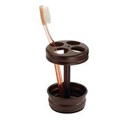 InterDesign Metal Toothbrush Holder Stand for Bathroom Vanity, Countertops, Alloy Steel, Bronze