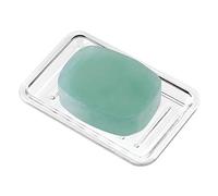 InterDesign Plastic Bar Dish for Bathroom Sink or Shower-Ridged Soap Saver Design-Rectangular, Clear, 3.5" x 5.25"