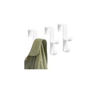 InterDesign Plastic Dual Hook Hanger for Coats, Jackets, Hats, Robes, Towels, Ideal for Bathroom, Bedroom, Mudroom, White, Set of 3
