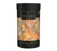 Interdruk 1000 Piece Jigsaw Puzzle for Adults, Alphonse Mucha Zodiac, Art Nouveau Astrology Fine Art in Round Gift Tube